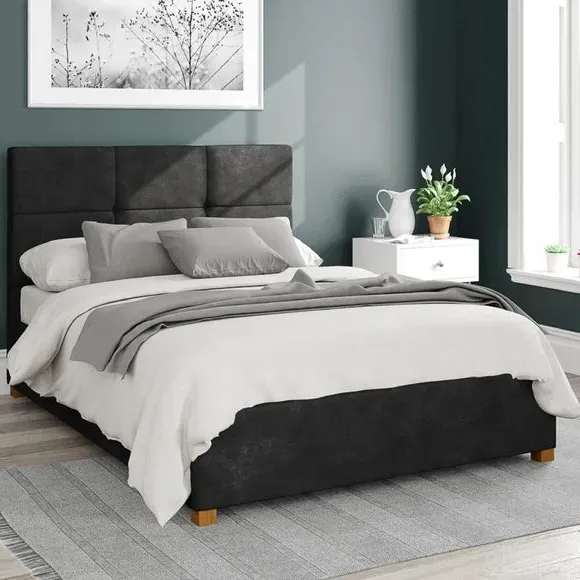 Ottoman Bed Frame with Storage - Charcoal, Linen