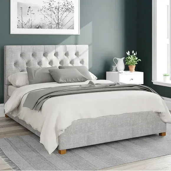 Ottoman Bed Frame with Storage - Grey, Cotton image