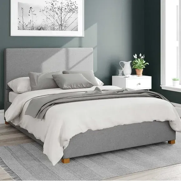 Ottoman Bed Frame with Storage - Grey, Linen image