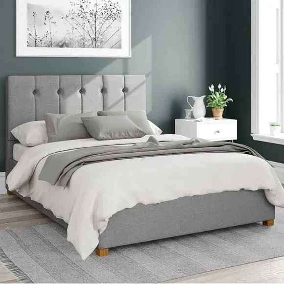 Ottoman Bed Frame with Storage - Grey, Linen image