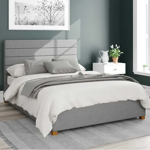Ottoman Bed Frame with Storage - Grey, Linen image