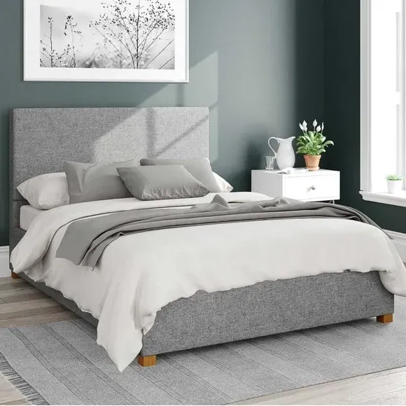 Ottoman Bed Frame with Storage - Grey, Twill