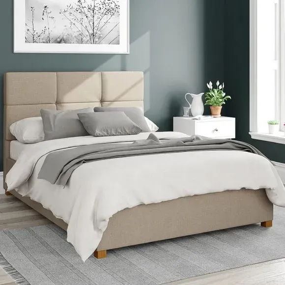 Ottoman Bed Frame with Storage - Natural, Linen