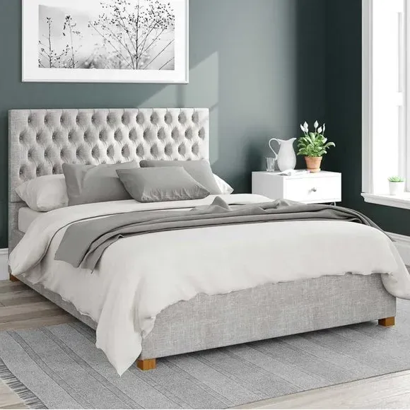 Ottoman Bed Frame with Storage - Platinum, Cotton image