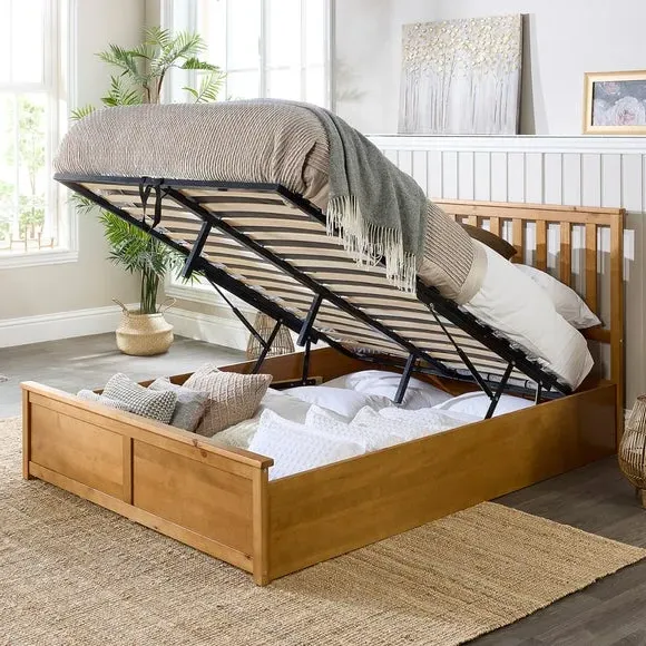 Ottoman Bed with Storage - Natural, Wood