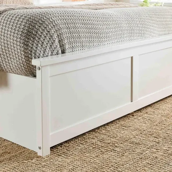 Ottoman Bed with Storage - White, Wood