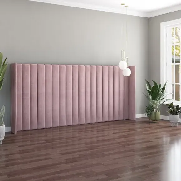 Oversized Winged Headboard Freestanding - Blush Velvet