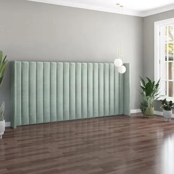 Oversized Winged Headboard Freestanding - Duck Egg Velvet