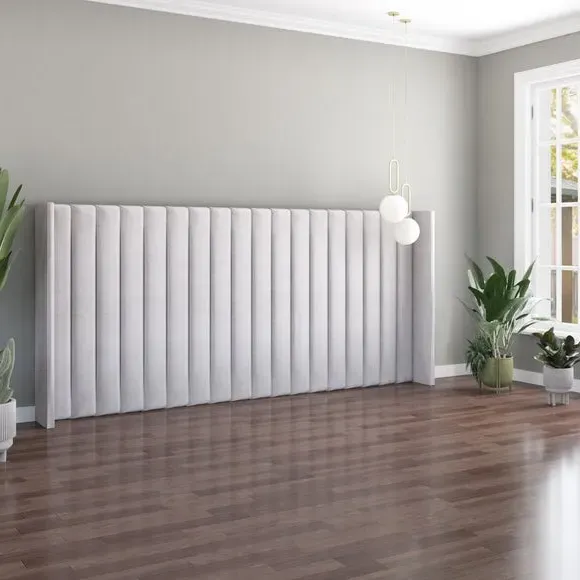 Oversized Winged Headboard Freestanding - Light Silver