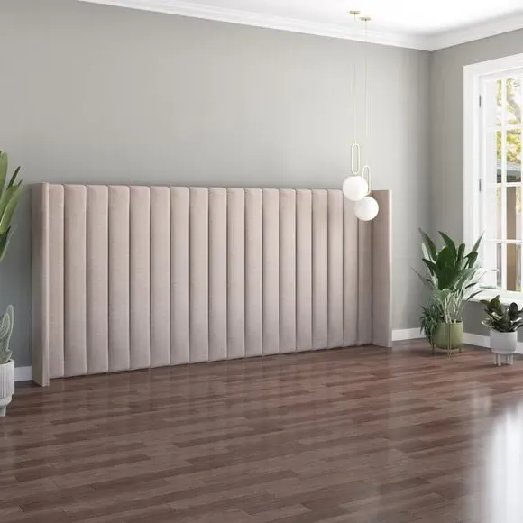 Oversized Winged Headboard - Natural, Saxon Twill