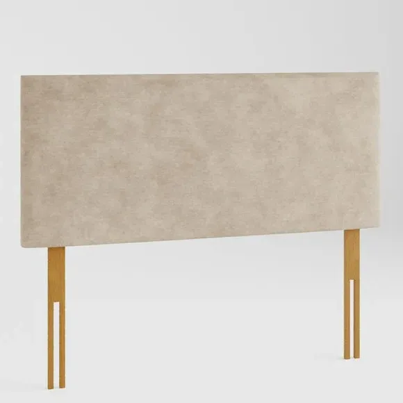 Plain Headboard with Deep Padding - Beige, Linen