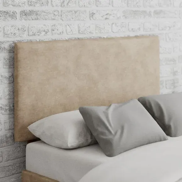 Plain Headboard with Deep Padding - Beige, Linen image