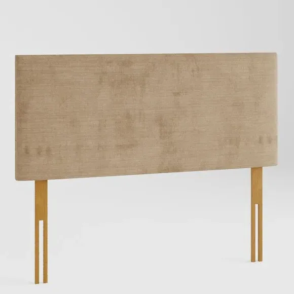 Plain Headboard with Deep Padding - Champagne, Velour