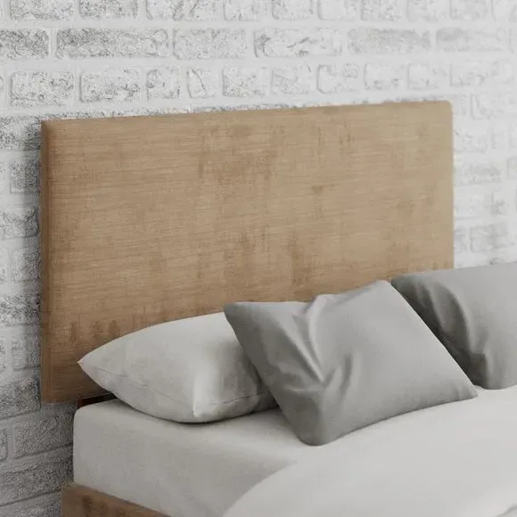 Plain Headboard with Deep Padding - Champagne, Velour image