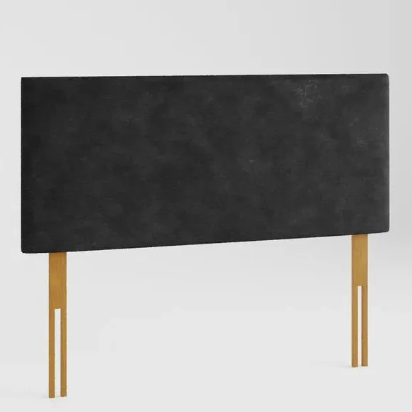 Plain Headboard with Deep Padding - Charcoal, Linen