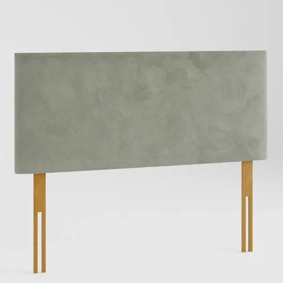 Plain Headboard with Padding - Duck Egg, Velvet