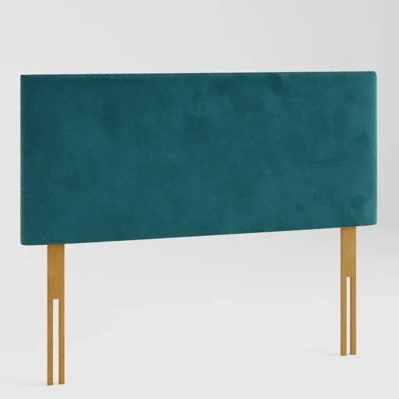 Plain Headboard with Padding - Emerald, Velvet