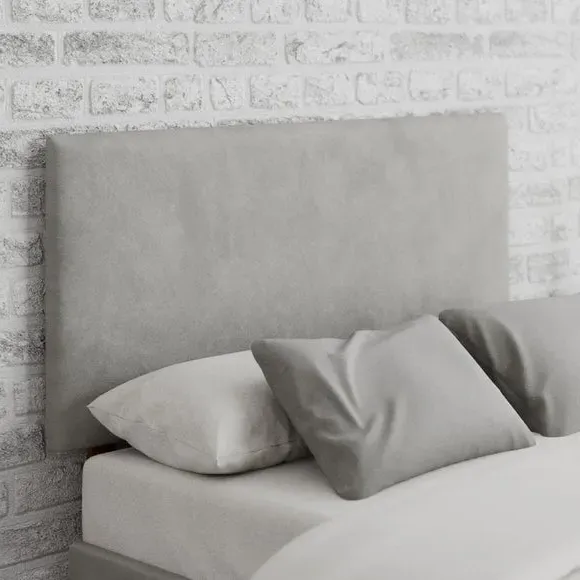 Plain Headboard with Padding - Silver, Velvet
