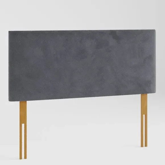 Plain Headboard with Padding - Steel, Velvet