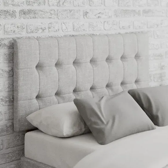 Square Buttoned Headboard - Grey, Cotton image