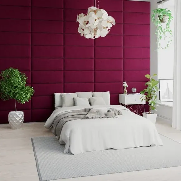 Upholstered Wall Panels with Easy Mount - Berry