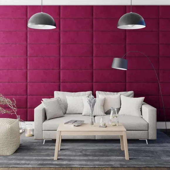 Upholstered Wall Panels with Easy Mount - Berry