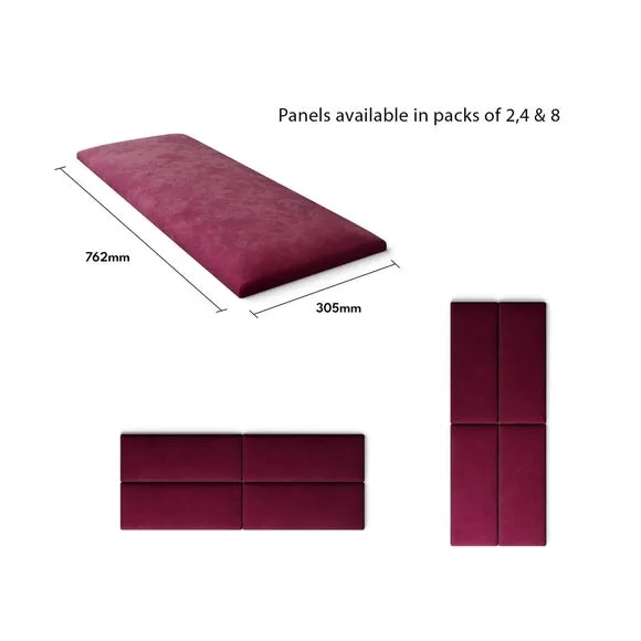 Upholstered Wall Panels with Easy Mount - Berry