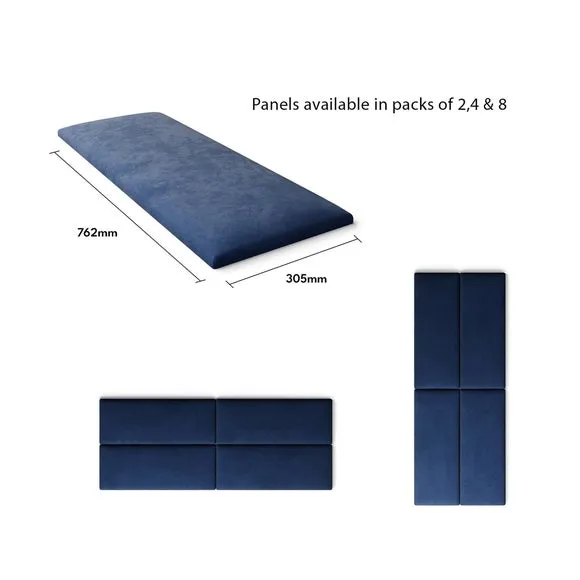 Upholstered Wall Panels with Easy Mount - Navy