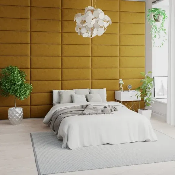 Upholstered Wall Panels with Easy Mount - Ochre