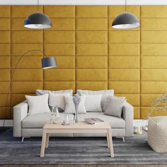 Upholstered Wall Panels with Easy Mount - Ochre