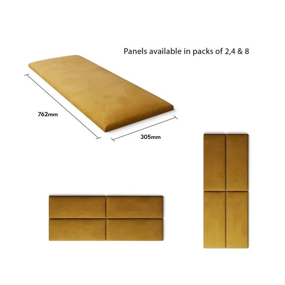 Upholstered Wall Panels with Easy Mount - Ochre