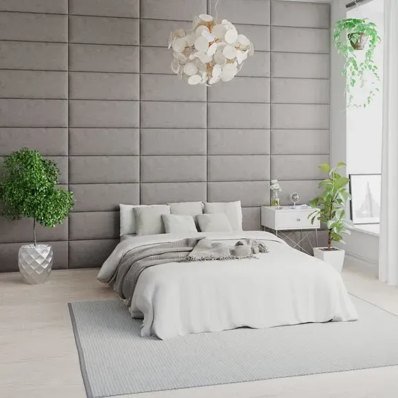 Upholstered Wall Panels with Easy Mount - Silver