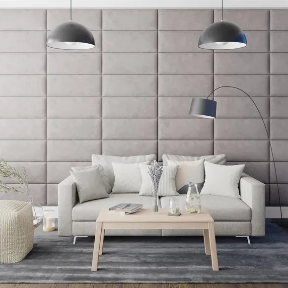 Upholstered Wall Panels with Easy Mount - Silver