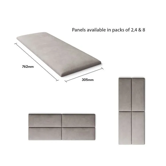 Upholstered Wall Panels with Easy Mount - Silver
