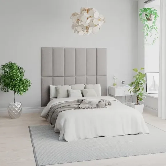 Upholstered Wall Panels with Easy Mount - Silver