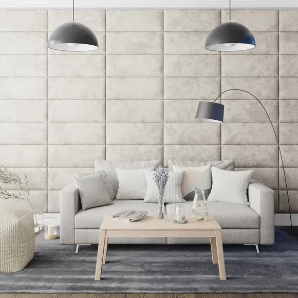 Upholstered Wall Panels with Mounting - Pearl, Velvet