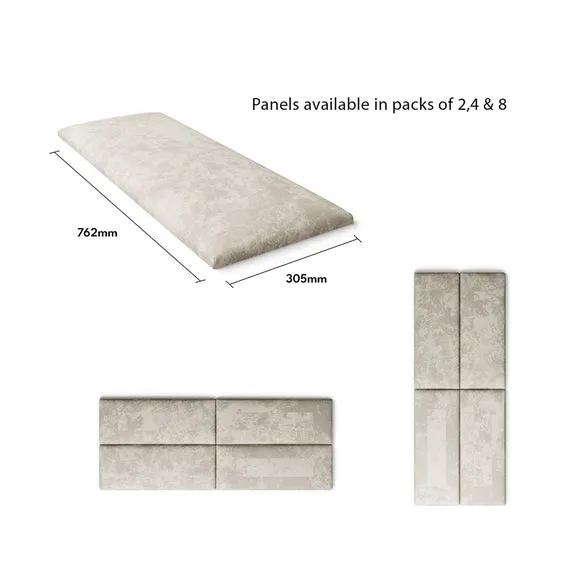 Upholstered Wall Panels with Mounting - Pearl, Velvet