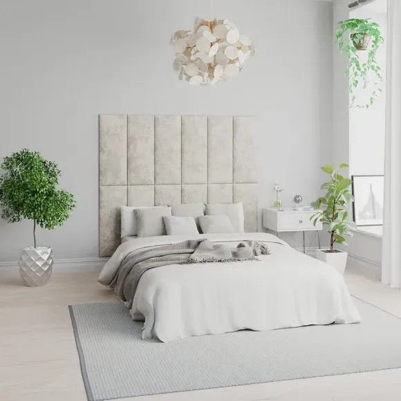 Upholstered Wall Panels with Mounting - Pearl, Velvet