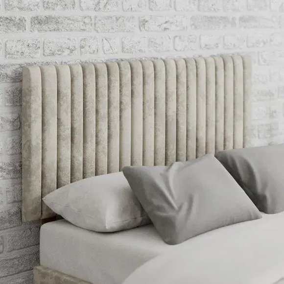 Vertical Line Headboard - Pearl, Velvet