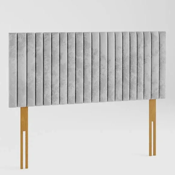 Vertical Line Headboard - Silver, Velvet