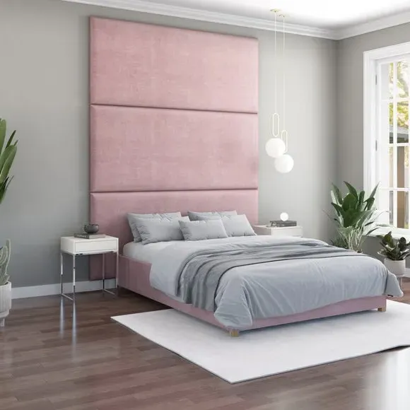 Wall Panel Headboard Dual Mount - Blush, Velvet