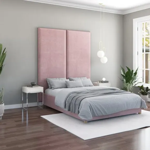 Wall Panel Headboard Dual Mount - Blush, Velvet