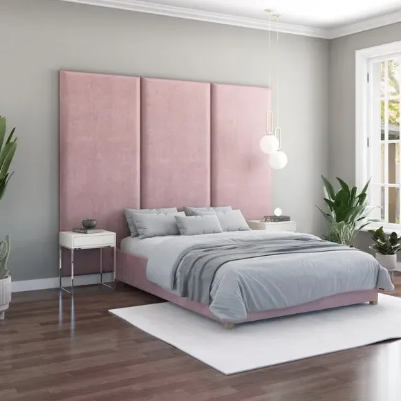 Wall Panel Headboard Dual Mount - Blush, Velvet