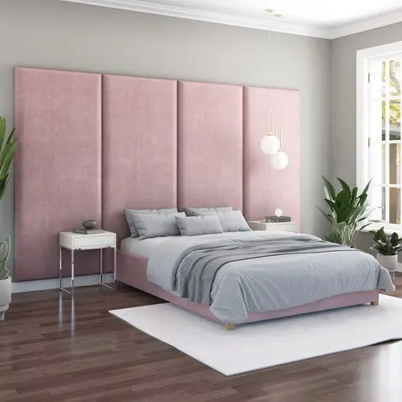 Wall Panel Headboard Dual Mount - Blush, Velvet