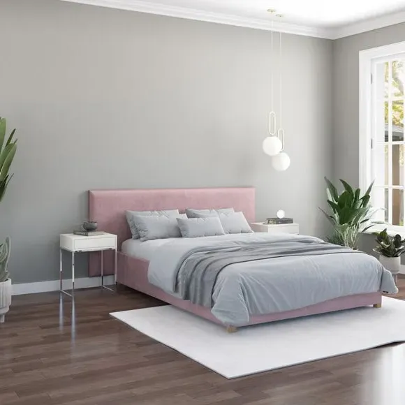 Wall Panel Headboard Dual Mount - Blush, Velvet image