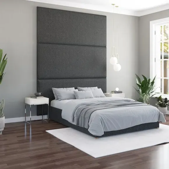 Wall Panel Headboard Dual Mount - Charcoal, Twill