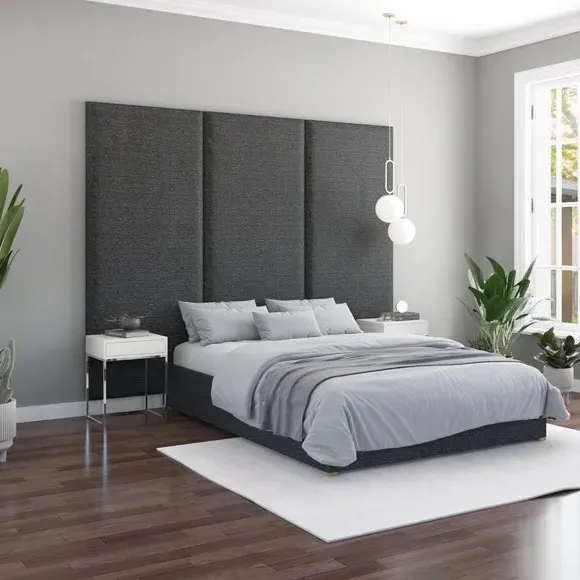 Wall Panel Headboard Dual Mount - Charcoal, Twill