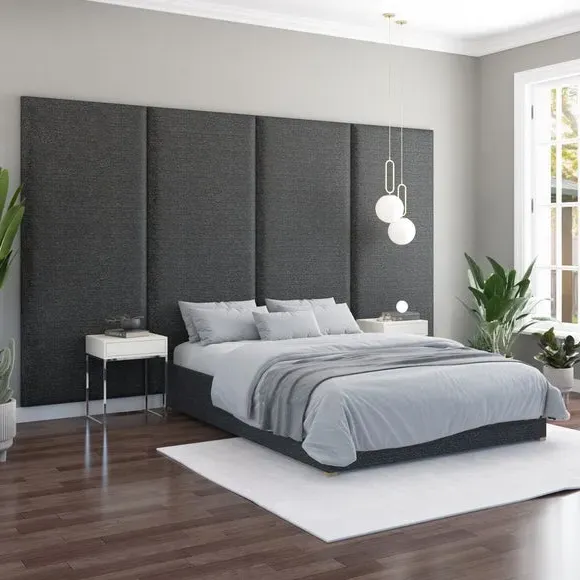 Wall Panel Headboard Dual Mount - Charcoal, Twill