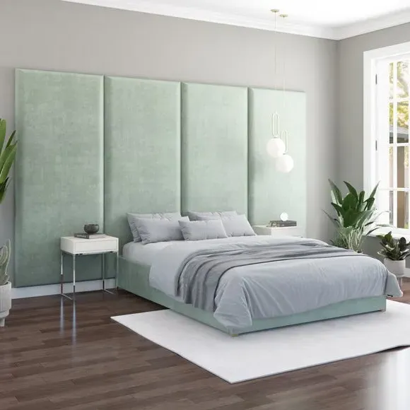 Wall Panel Headboard Dual Mount - Duck Egg, Velvet
