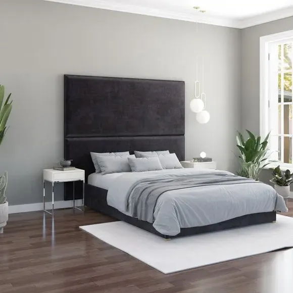 Wall Panel Headboard Dual Mount - Ebony, Velvet